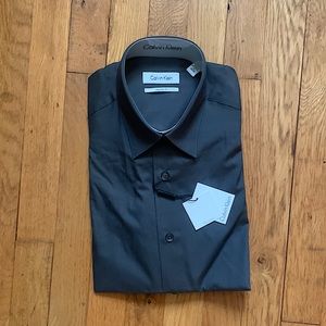 NWT CALVIN KLEIN GREAY DRESS SHIRT